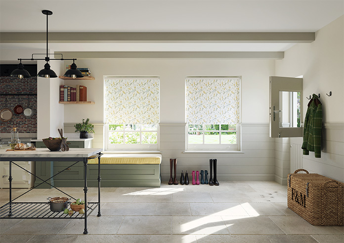 Retro Floral, Yellow Sunset - Twist&Fit Roller Blind - Image 8